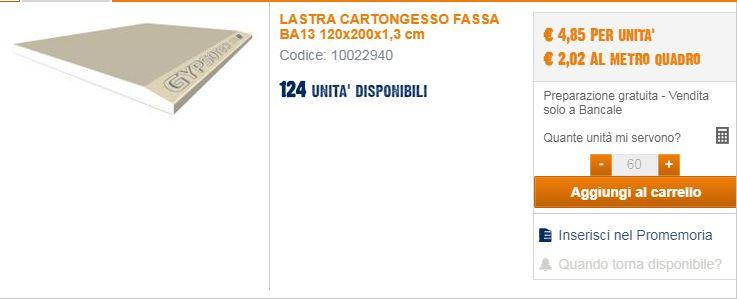 bricoman cartongesso- lastra bianca